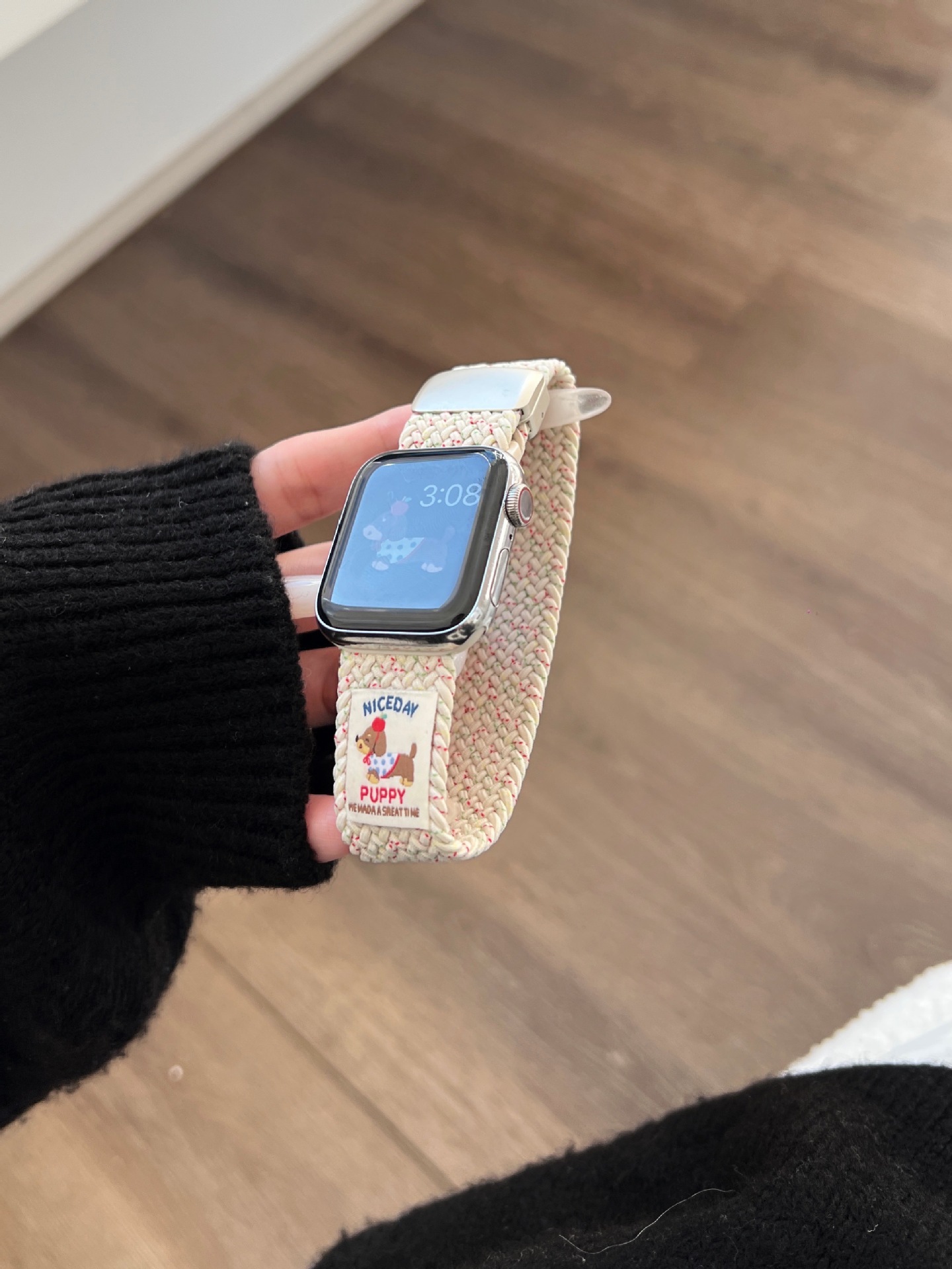 The puppy elastic woven nylon watch strap is suitable for the Apple Watch 10th generation 987654Ultra/SE pic 3
