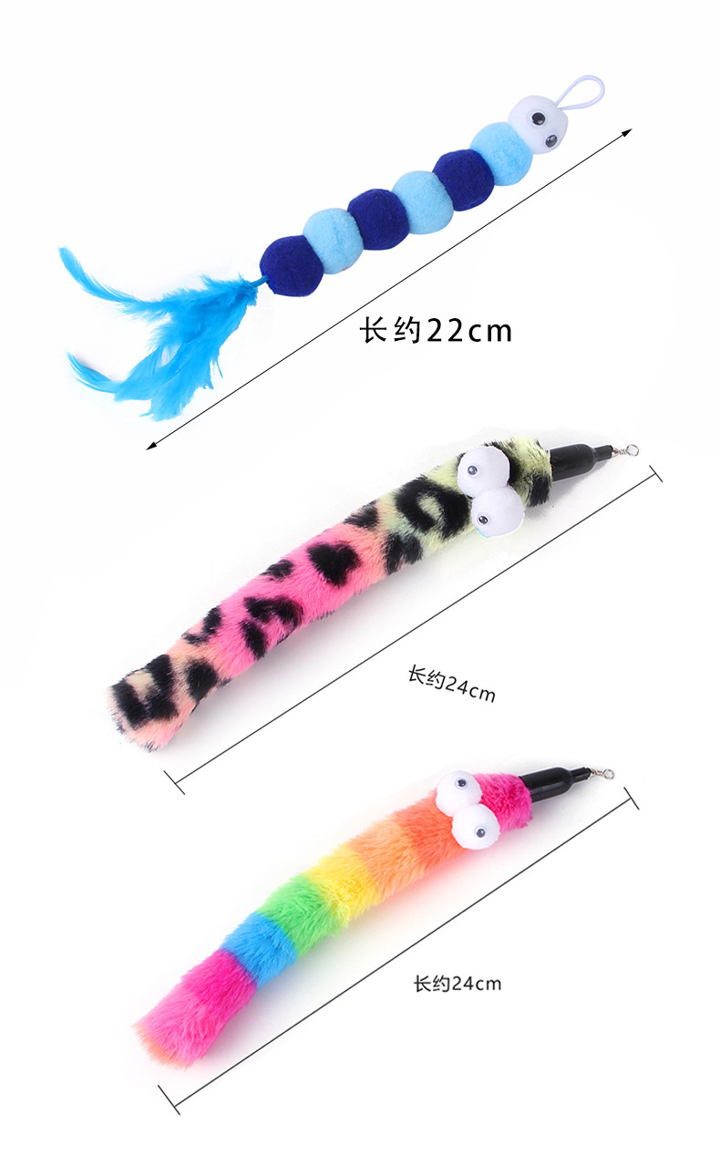 Z多款亚马逊猫咪解闷动物造型逗猫棒替换头猫玩具宠物用品批发详情8