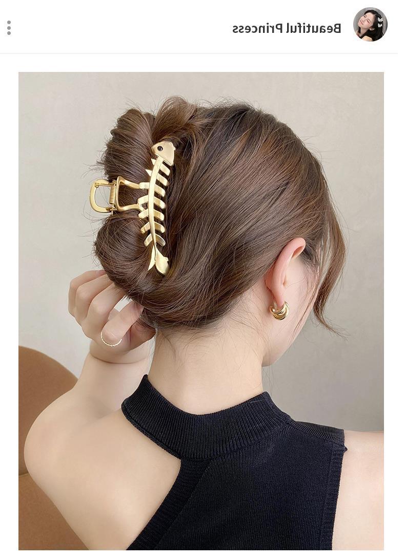 Fishbone hair clips for women in summer, back of the head clips, headwear, metal hair clips, new popular hair grips, shark clips pic 12