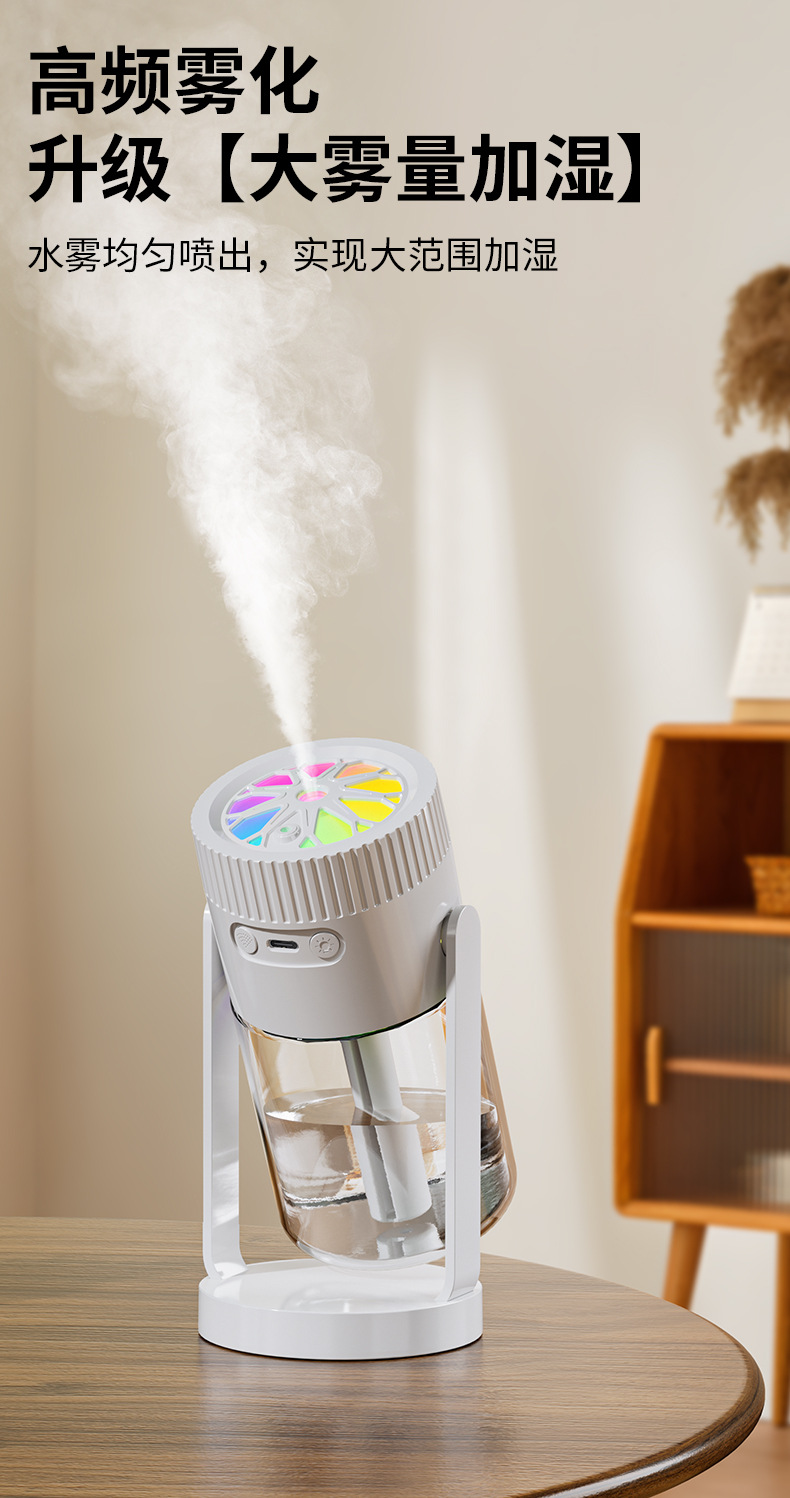 新款满天星摇头加湿器 家用大雾量静音迷你小型车载补水空调加湿详情8