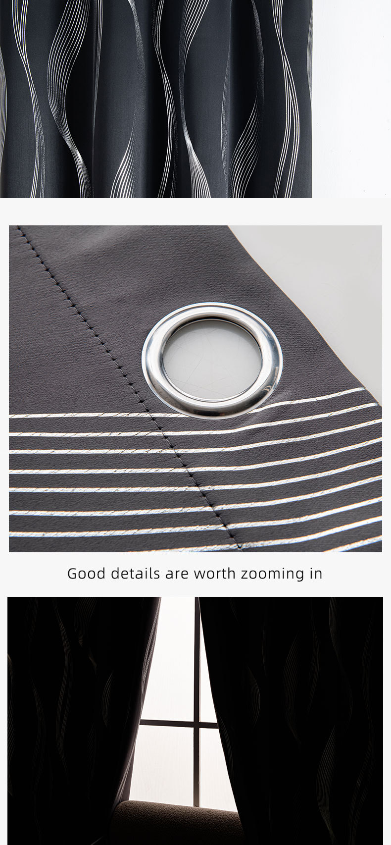 Cross-border Amazon bestseller solid color blackout curtains for heat insulation and sun protection, exclusively for export curtains finished product wholesale pic 3