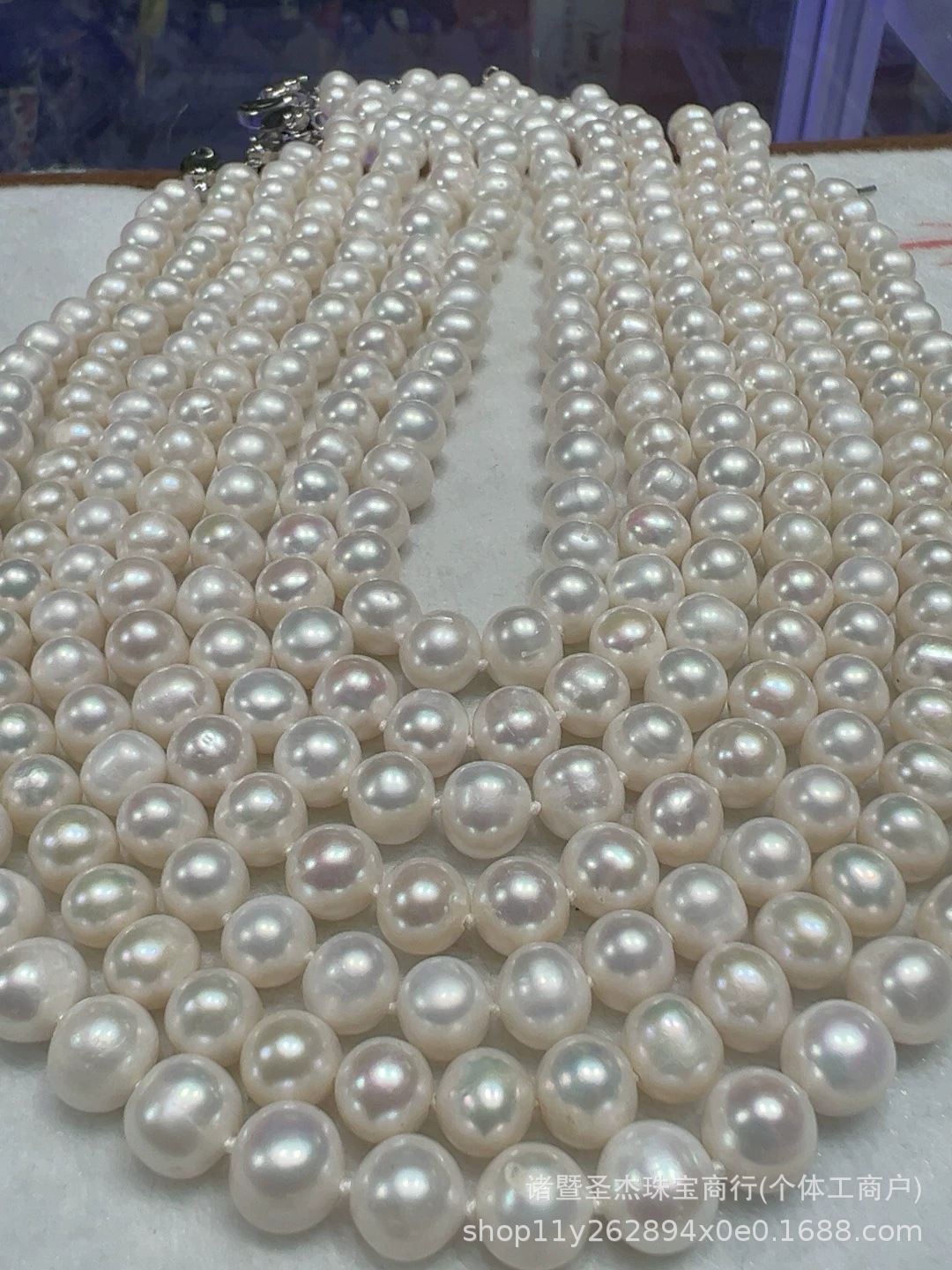 8-9mm天然淡水无核珍珠项链强光近圆微暇妈妈链送妈妈长辈礼物详情5