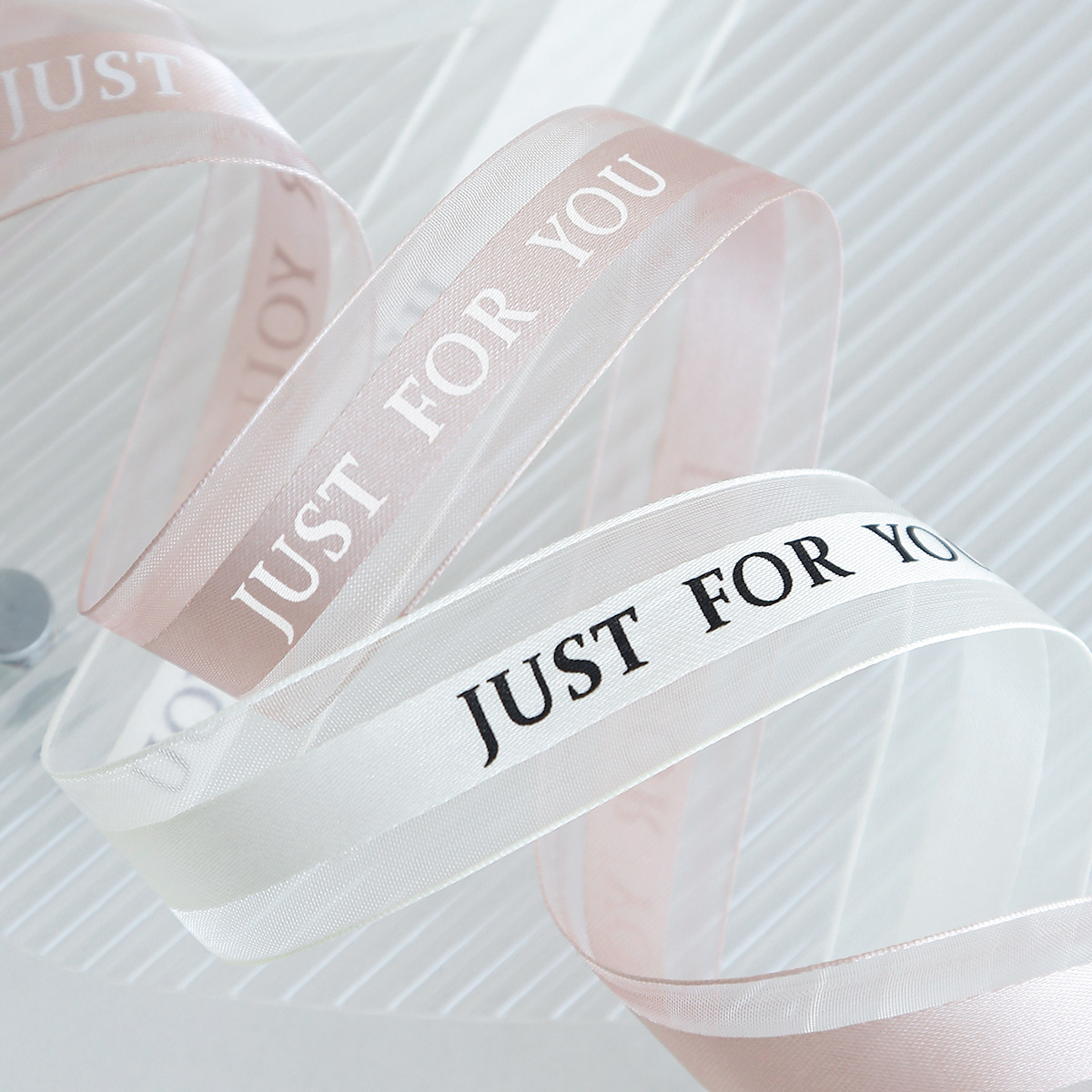 Factory direct sales: 2.5cm medium satin edge gauze English ribbon High-quality snow gauze ribbon flower packaging ribbon gift cake pic 19