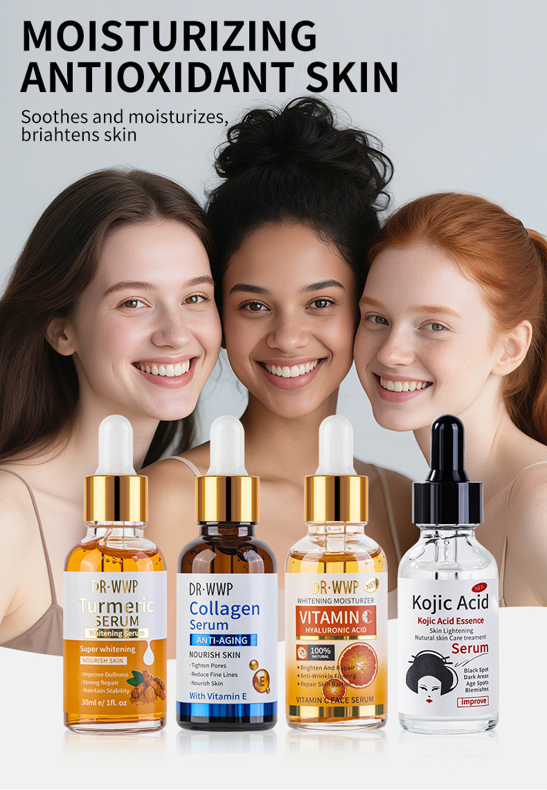 Cross-border collagen Essence moisturizes and hydrates the face, improves pores and reduces wrinkles. Foreign trade turmeric essence for women 30ml pic 6