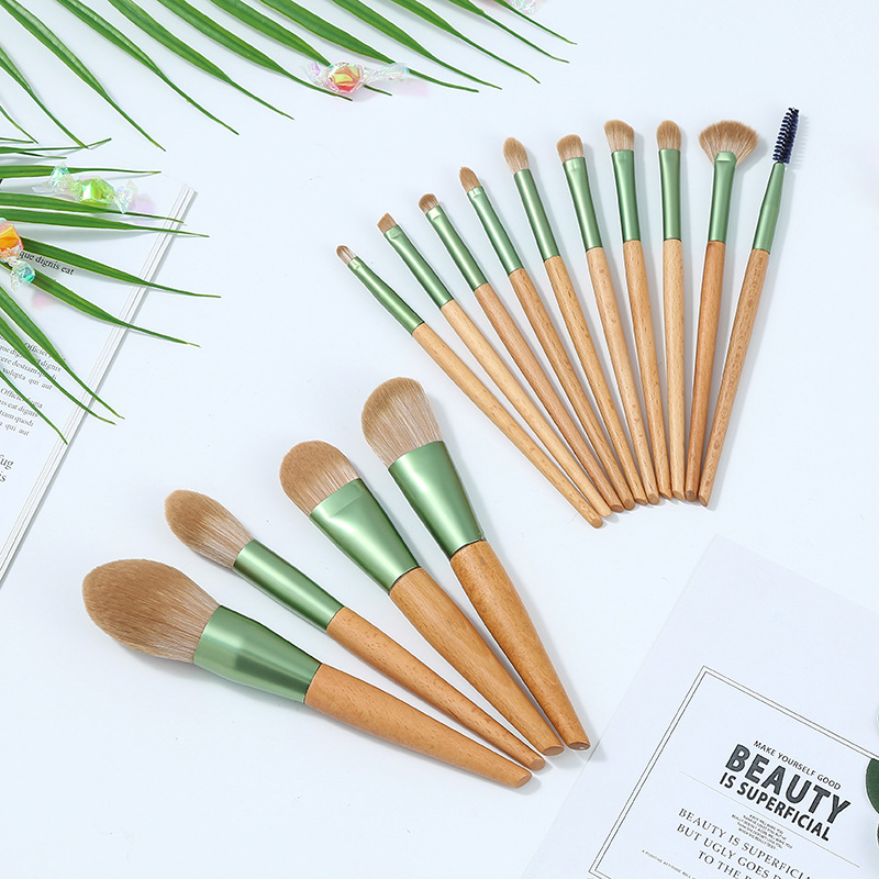 新款青萝14支化妆刷套装散粉腮红修容眼影刷便携式个性美妆工具详情6