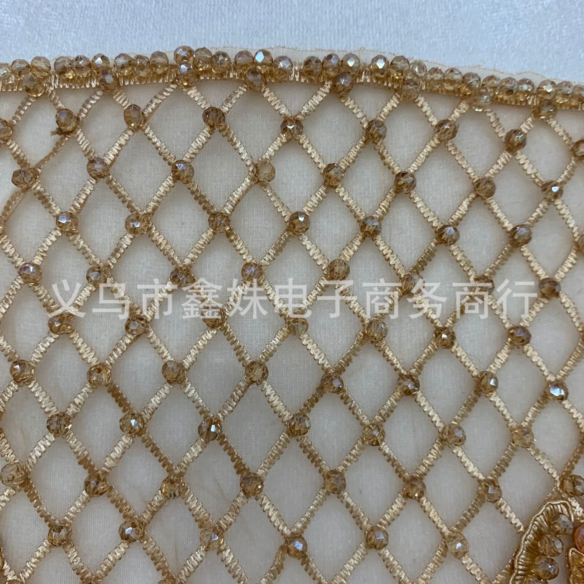Heavy hand-sewn, beaded, diamond-encrusted, embroidered embroidered clothing accessories for wedding dresses and evening gowns pic 4