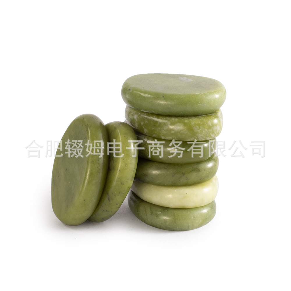 橄榄玉能量按摩石恒温加热石刮痧石套装火山石美容spa汗蒸热敷石详情17