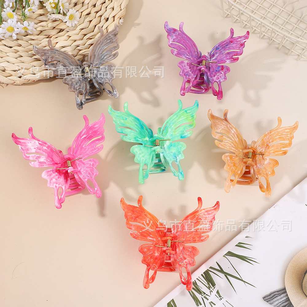 2025年新款超仙法式大理石纹高级感抓夹双层蝴蝶发夹跨境饰品批发详情14