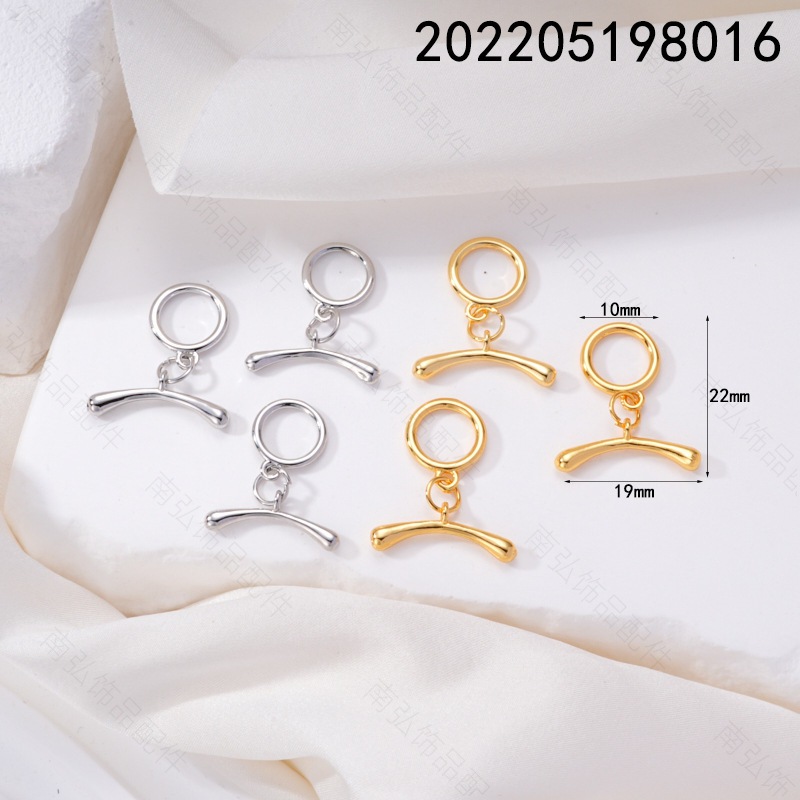 Pearl necklace clasp, 18k gold inlaid with zirconium irregular OT clasp, diy bracelet necklace ending chain clasp accessory pic 13