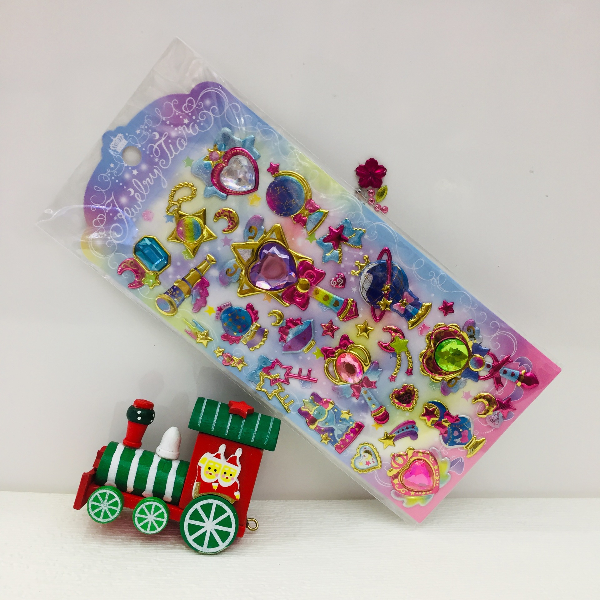 批发彩钻装饰手工贴画镭射女孩公主儿童立体水晶贴宝石钻石贴纸详情17