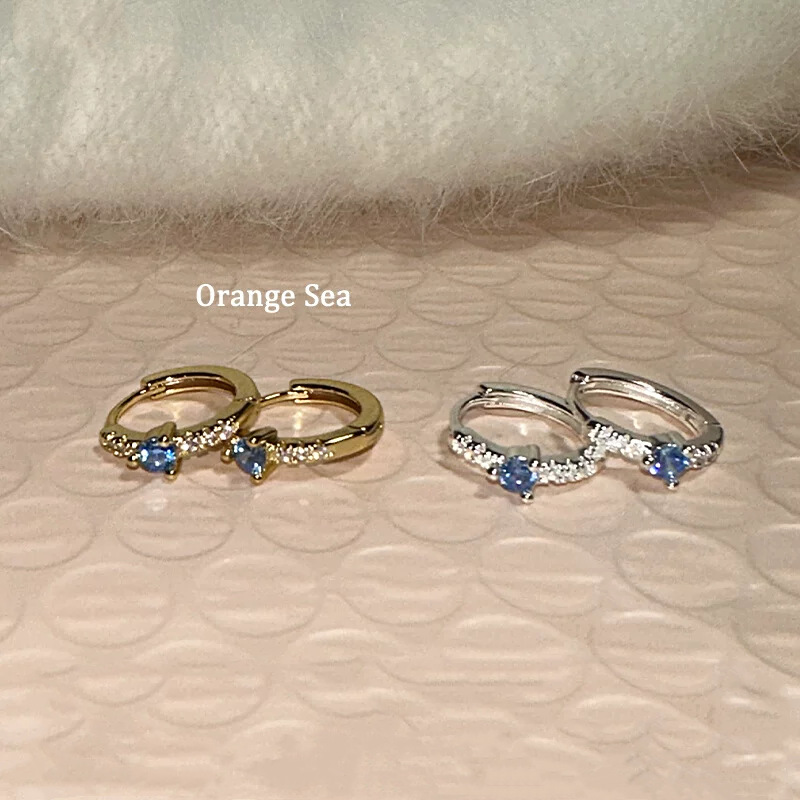 Orange Sea, a cool sea blue color that accentuates a fair complexion, is a versatile, niche, high-end and simple earring for women pic 2