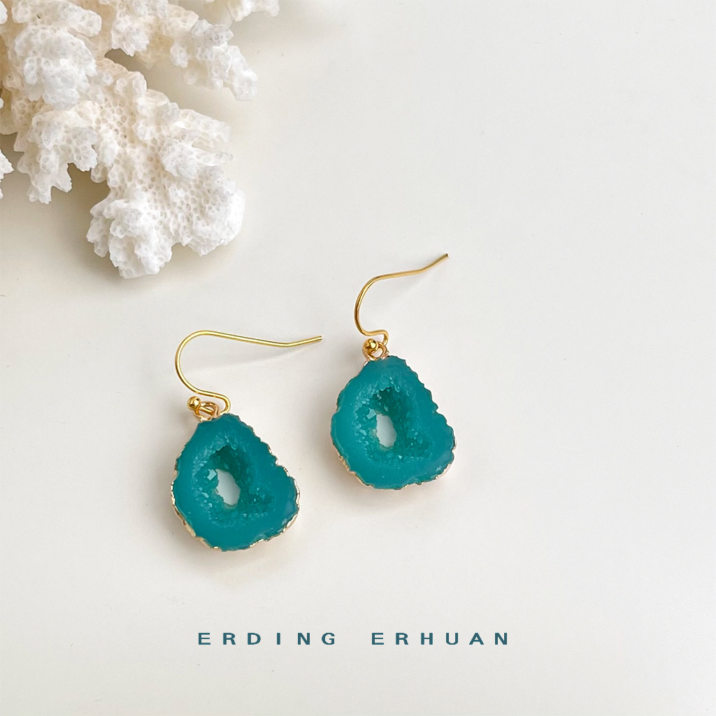 【 Sea Blue Series 】 Summer new original design, handcrafted, fresh and vacation-style blue earrings, factory earrings for women pic 23