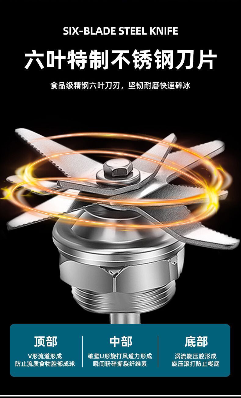 blender5500W双杯多功能破壁机搅拌机碎冰机料理机辅食榨汁机厂家详情31