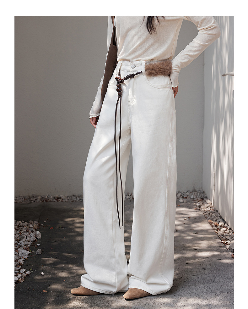 【 Denim Simple】 Ge Ming Korean Commuter straight-leg jeans for Women 2025 Autumn New Style Long Pants N732C pic 30