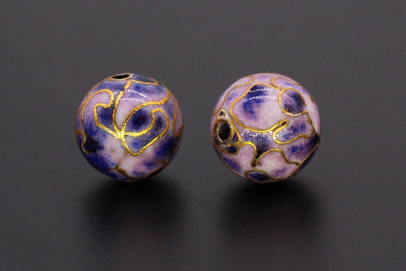 Traditional copper-based cloisonne enamel jewelry accessory beads, cloisonne multi-specification polished round beads pic 32