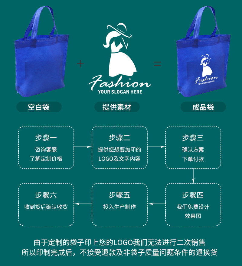 无纺布袋定制空白无纺布超市手提覆膜购物袋广告宣传环保袋印logo详情14