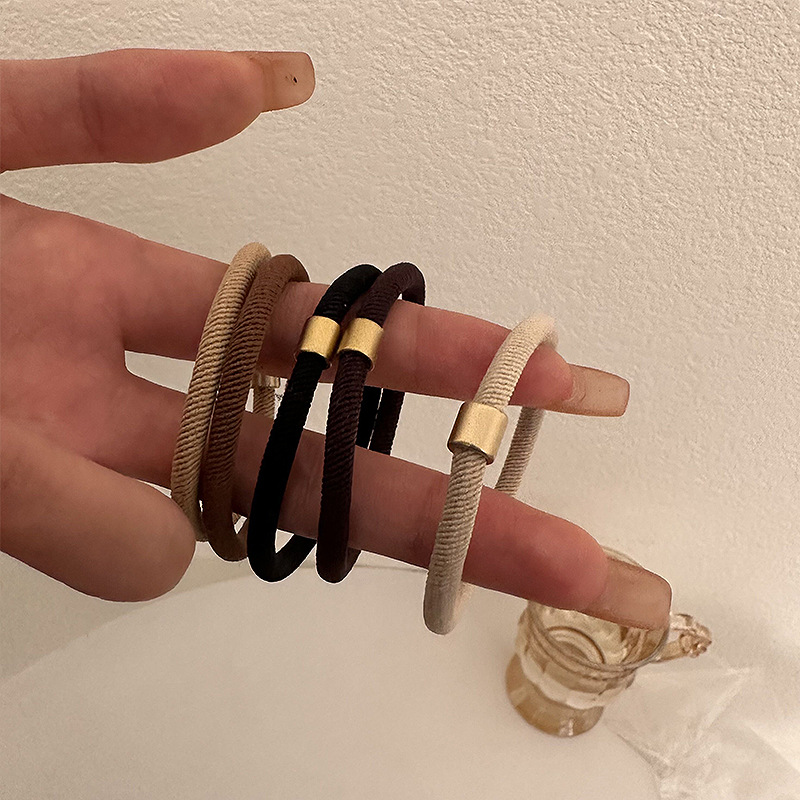 新款高弹力发圈头绳女韩国简约扎头发橡皮筋百搭耐用马尾发绳头饰详情4
