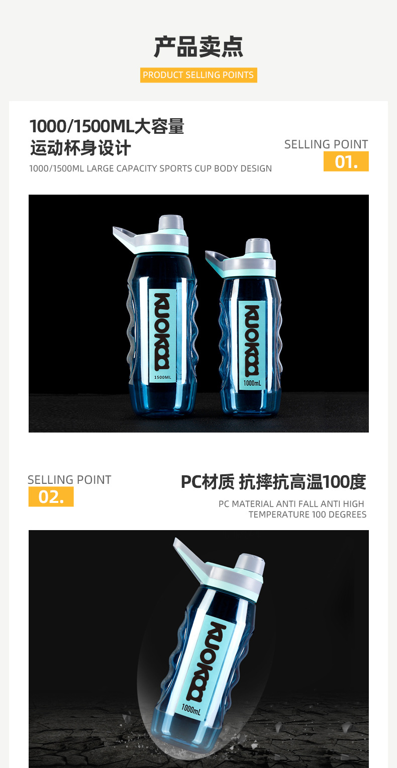 创意水杯学生高颜值塑料健身运动水杯大容量男耐高温便携太空杯详情6