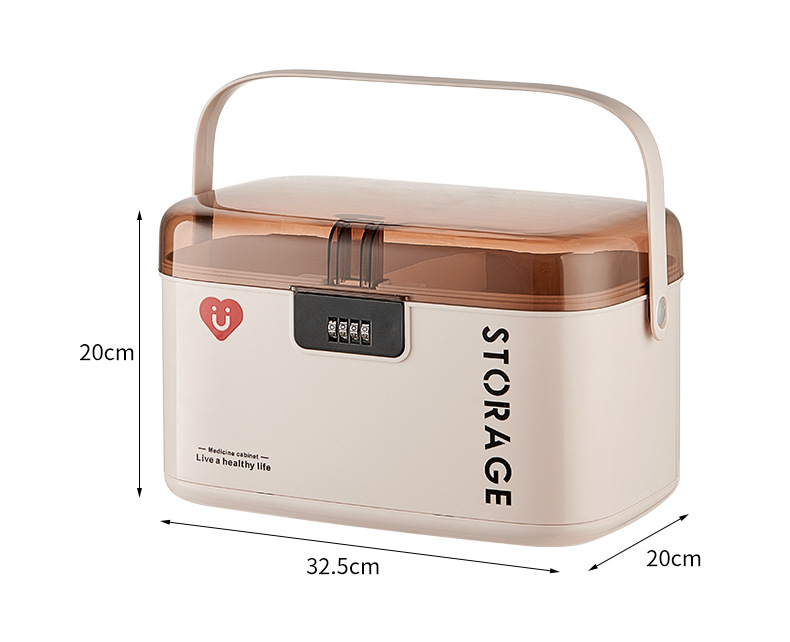 防儿童带锁密码医药箱常备药大容量家用抽屉式药品药物药膏收纳盒详情2