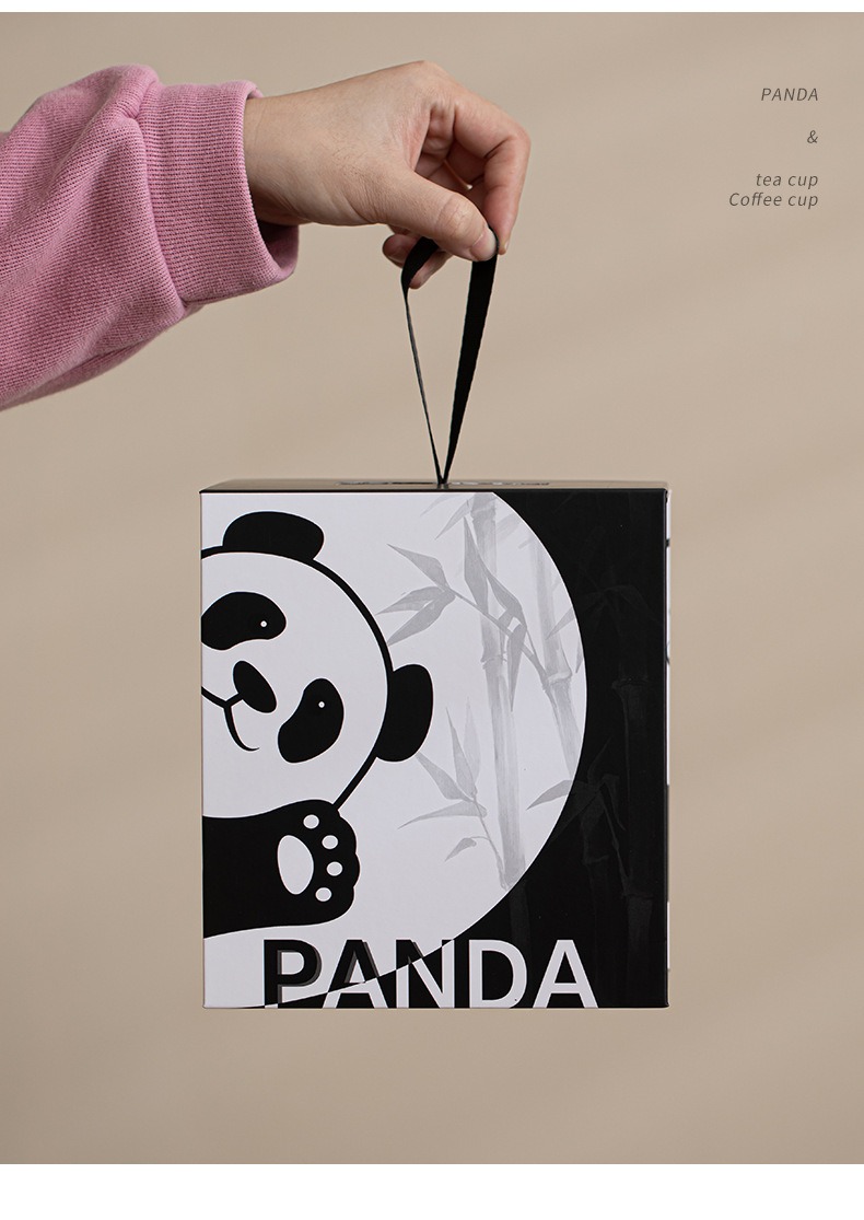 创意陶瓷马克杯带盖勺设计感小众高颜值精致熊猫杯茶杯陶瓷咖啡杯详情23