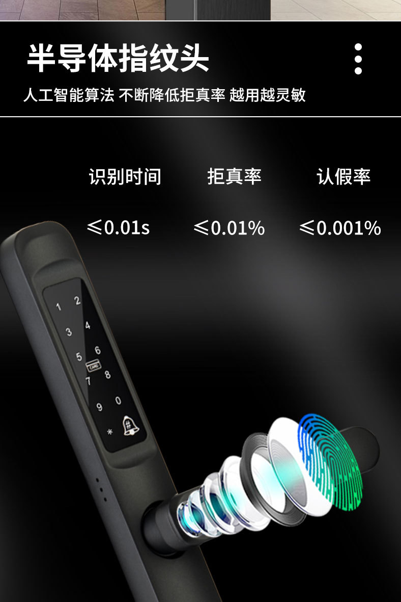 Graffiti Broken bridge aluminum narrow door smart fingerprint lock, household waterproof house door lock, remote card swiping password cross-border smart lock pic 7