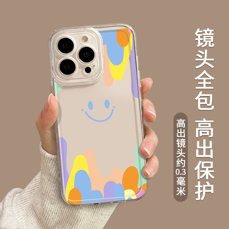 Smiling iphone 15 case 14pro Transparent 13 Niche 11 High-end xr All-inclusive xsmax Soft case pic 8