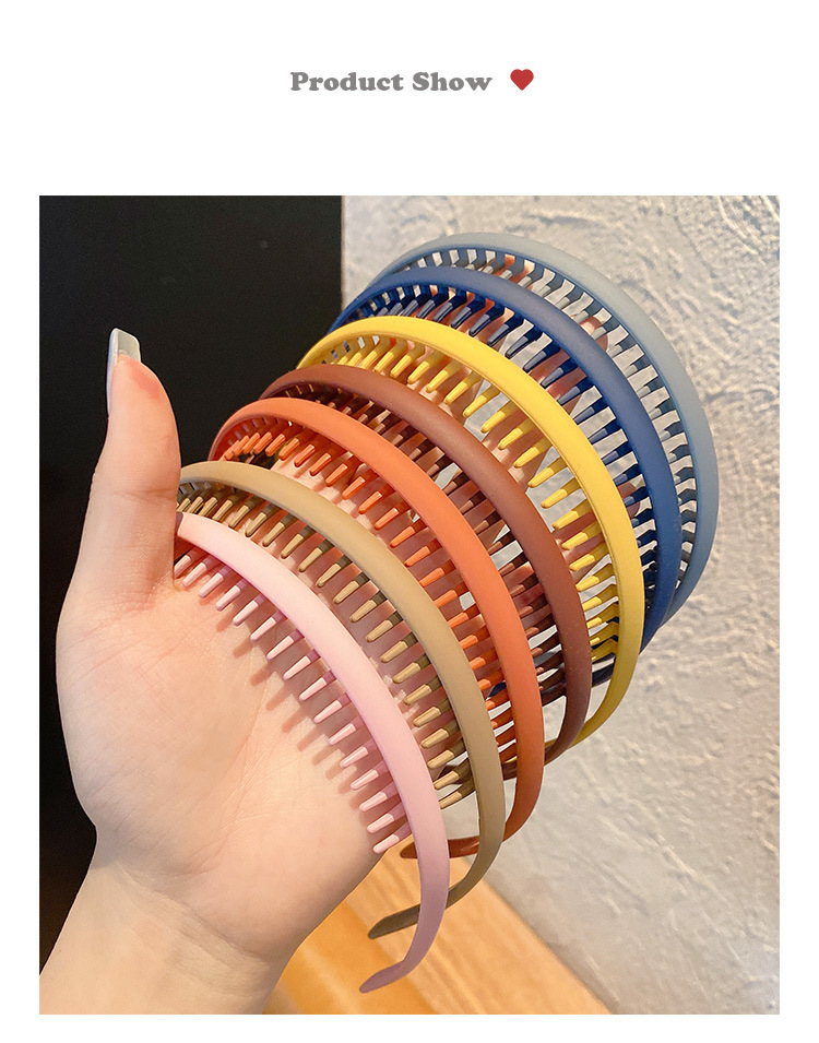 The face wash hair band with teeth, anti-slip, crushed hair, simple hair clip headband, Morandi color matte hair accessory, exquisite pic 6