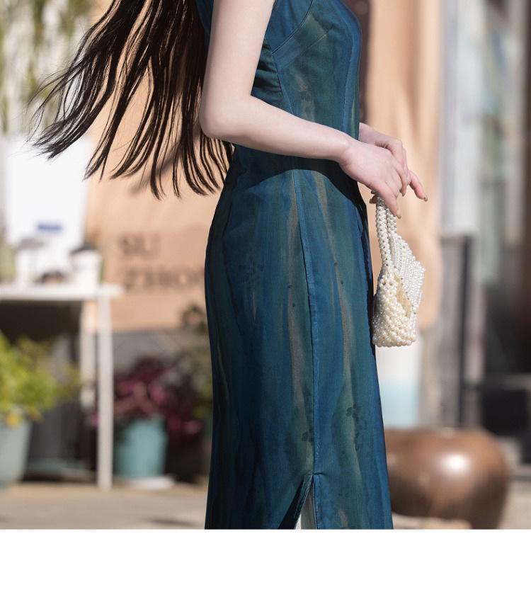 国潮蓝色无袖旗袍2025年新款夏季复古民国风老上海气质年轻款新中式女详情21