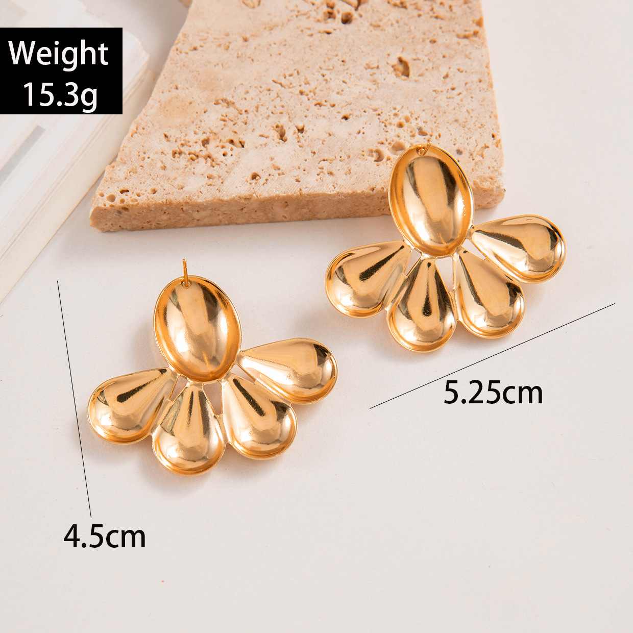 欧美跨境时尚八字麻花大水滴铁质耳环设计感几何方形扭纹耳坠耳饰详情14