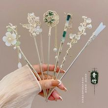 古风流苏花朵发簪女高级感气质百搭汉服发钗子步摇后脑勺盘发簪子详情3