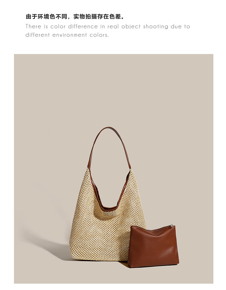 新款ins复古草编托特包单肩大包包女士休闲大容量夏天度假沙滩包详情10