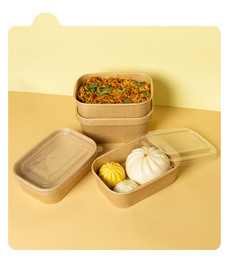 一次性牛皮纸餐盒外卖打包便当盒食品级轻食沙拉水果盒春游野餐盒详情16