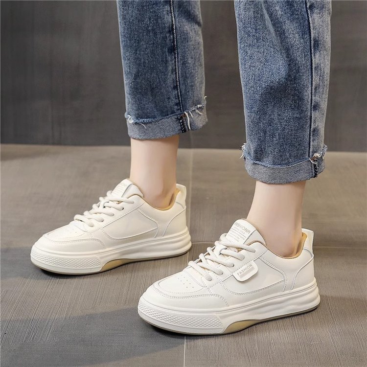 爆款皮面小白鞋女2024秋季新款鞋子百搭女鞋厚底板鞋休闲鞋运动鞋详情9