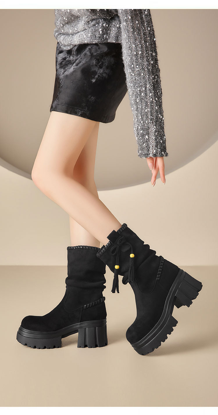 美拉德马丁靴女2025秋冬新款废土风增高厚底短靴加绒高跟鞋瘦瘦靴详情25