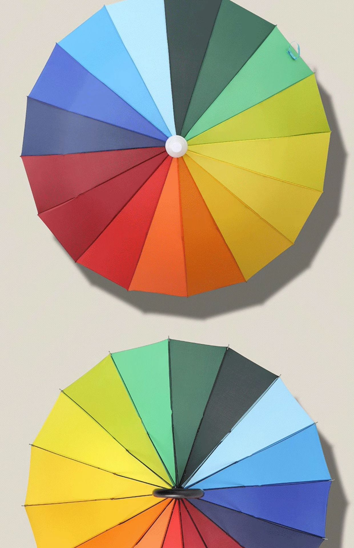 24骨雨伞彩虹直杆长柄伞大号超大抗风双人暴雨商务配色logo大伞详情10