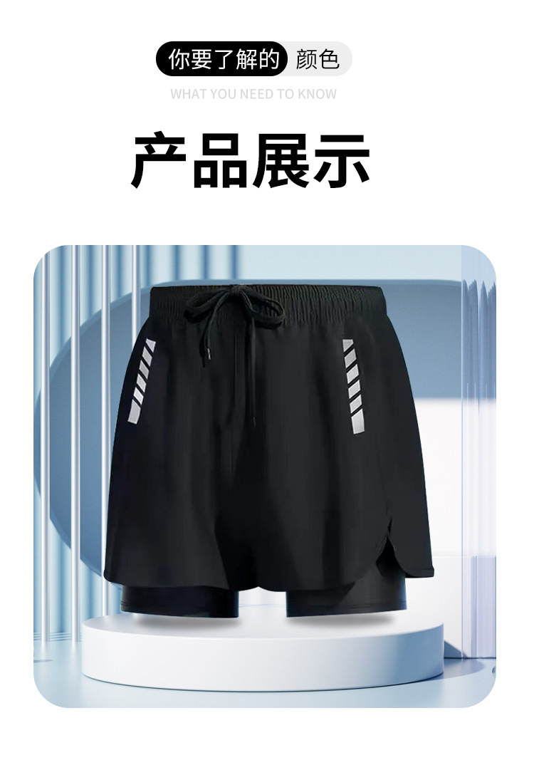 Men's swimming pants 2025 New style Quick-drying double-layer anti-embarrassment loose large size flat Angle beach swimming and hot spring soaking -YK48901 pic 9