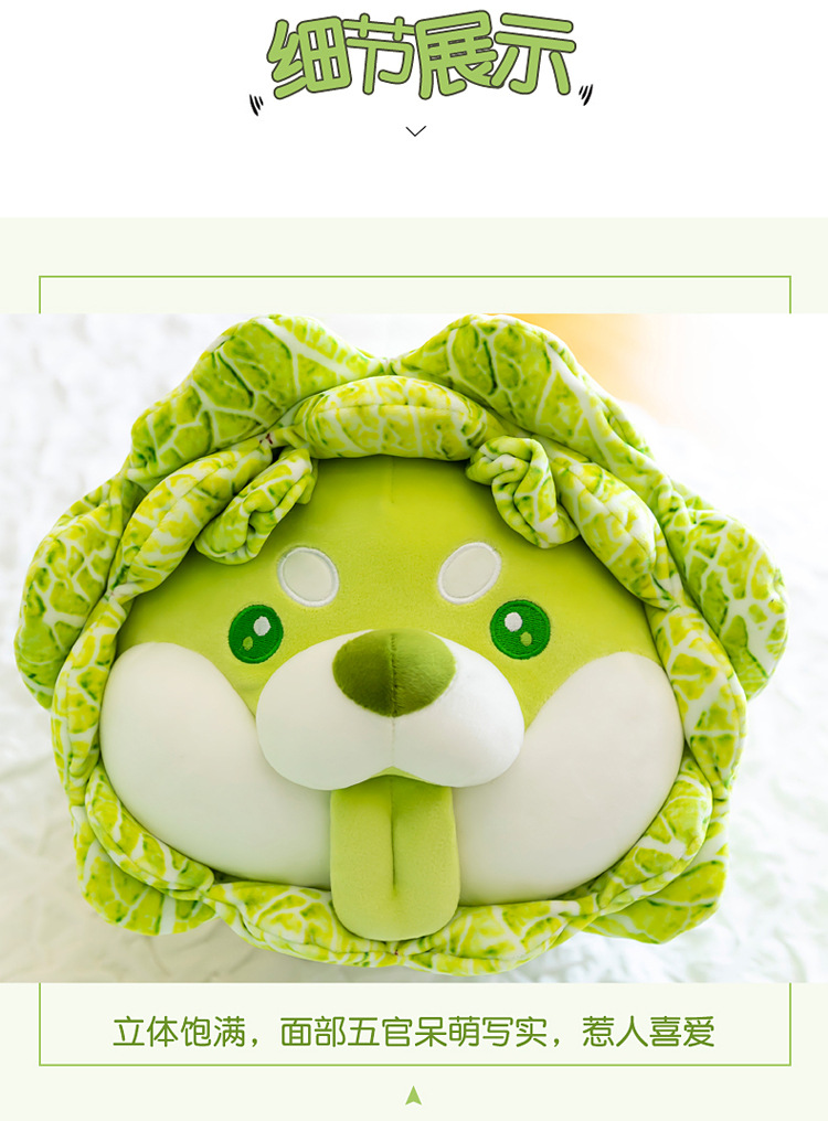 Vegetable fairy dog doll, Chinese cabbage plush toy, Internet celebrity funny doll, new plush toy, soft for girls pic 12