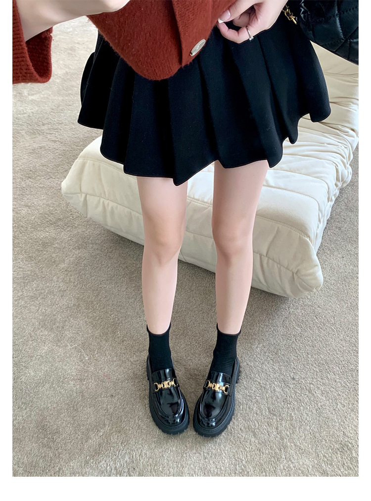 全牛皮~真皮小皮鞋女英伦风乐福鞋2023年新款圆头厚底日常JK单鞋详情23