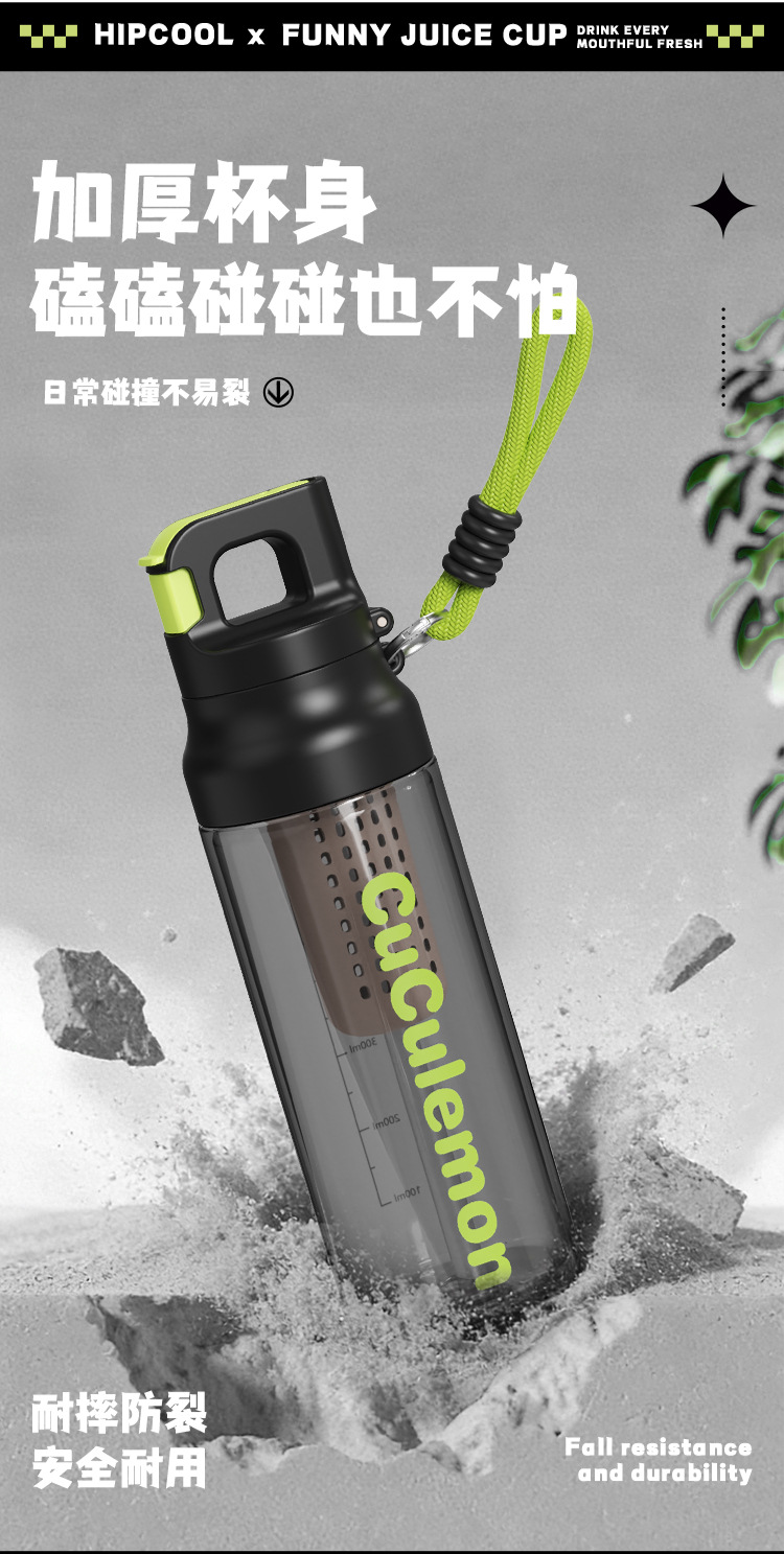新款防摔耐热Tritan材质水杯速开随手杯户外运动塑料杯车载吸管杯详情13