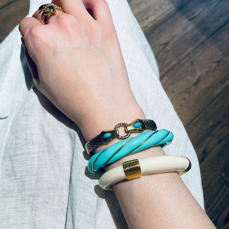 法国复古小众设计扭结设计马卡龙开口手镯个性中古独特轻奢高级感详情12