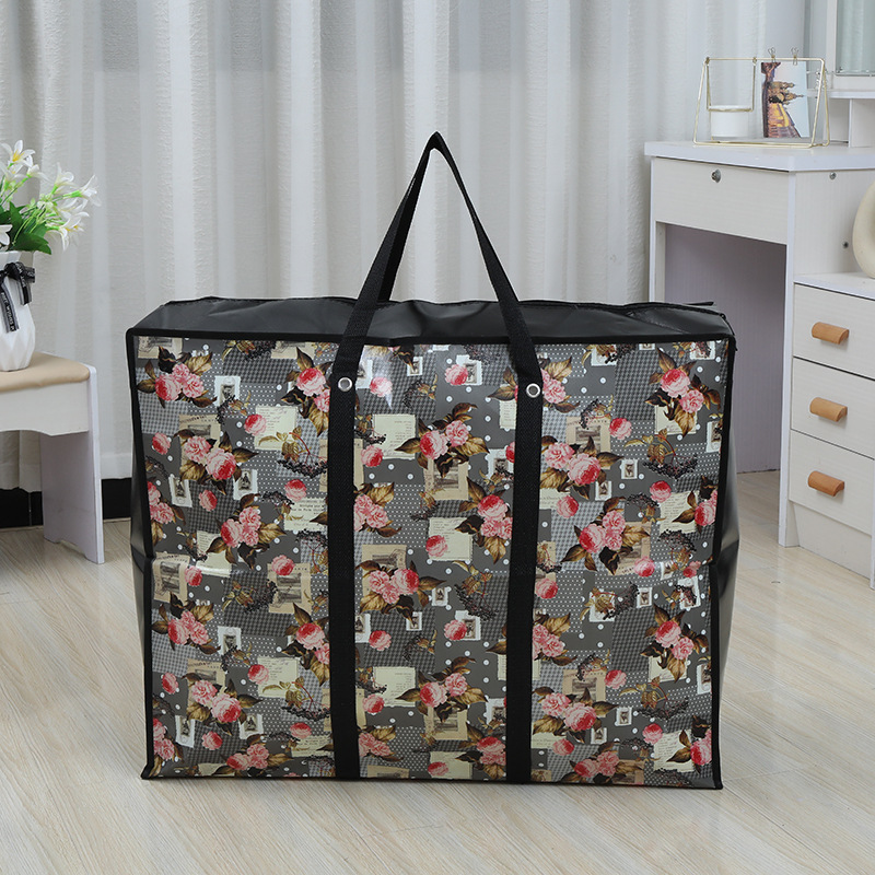 跨境高质量批发无纺布袋覆膜防水行李袋衣物被子收纳袋手提搬家打包袋详情7