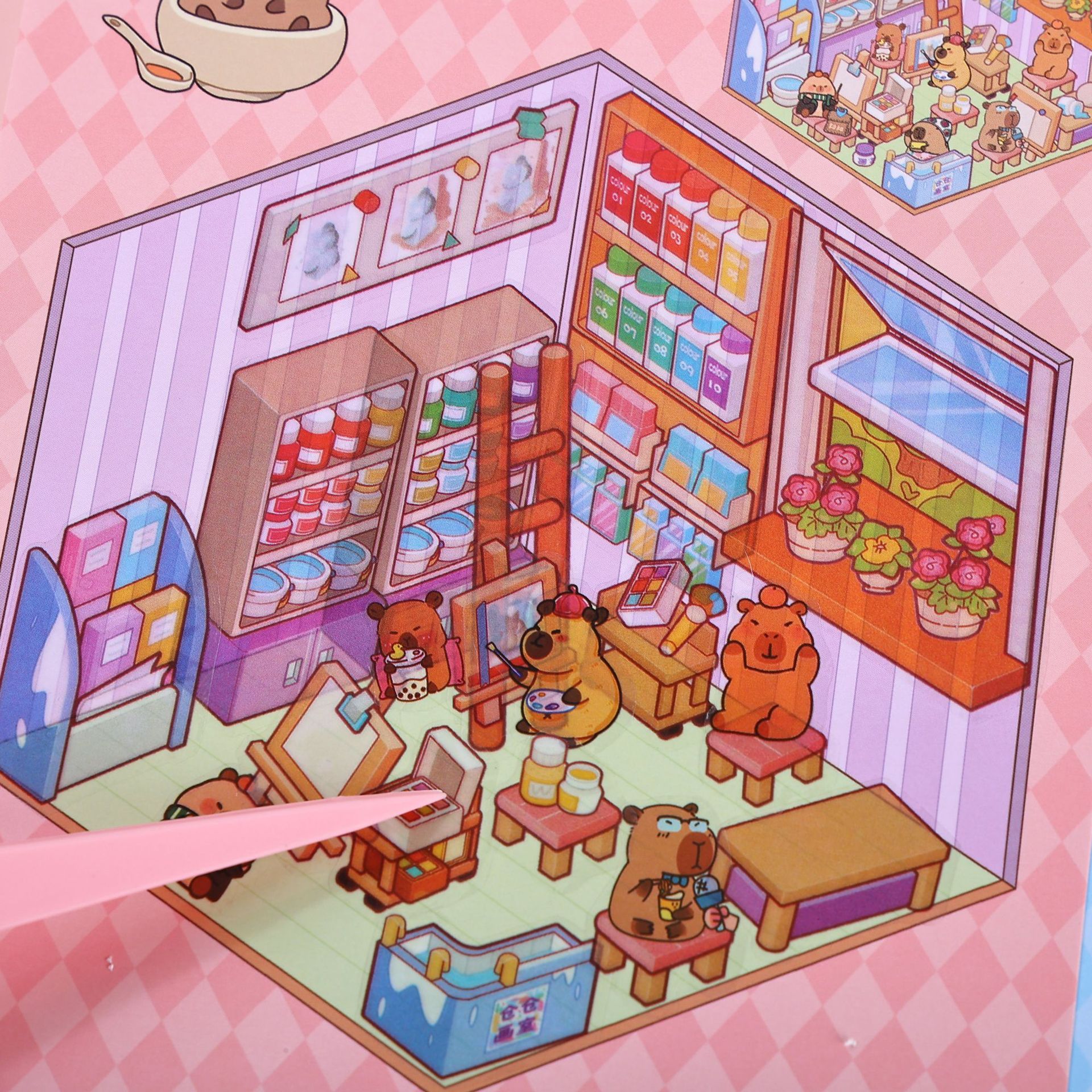 微缩场景合集本造景场景小贴纸叠堆立体视觉微缩小屋女孩迷你线圈详情7