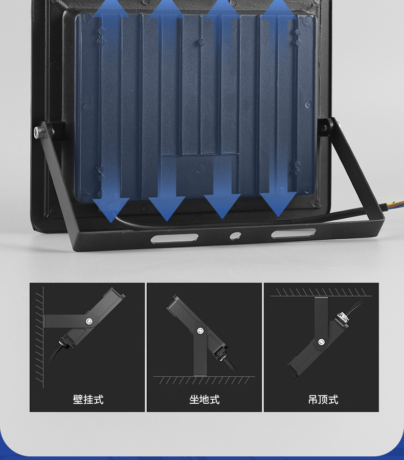 小苹果投光灯100W户外防水庭院工程照明泛光灯50W400W大功率led投光灯跨境现货详情8