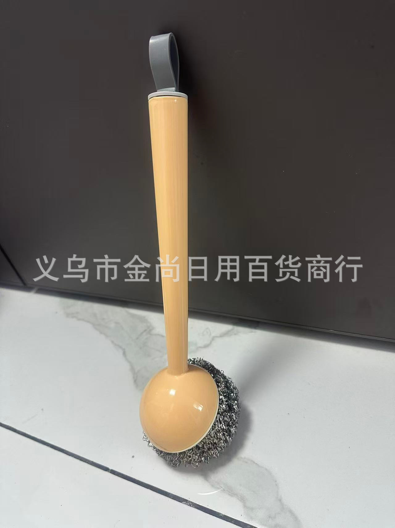 New cleaning brush, steel wool ball pot brush, long-handled household kitchen multi-functional brush, dish cleaning pot with long-handled pot brush pic 2