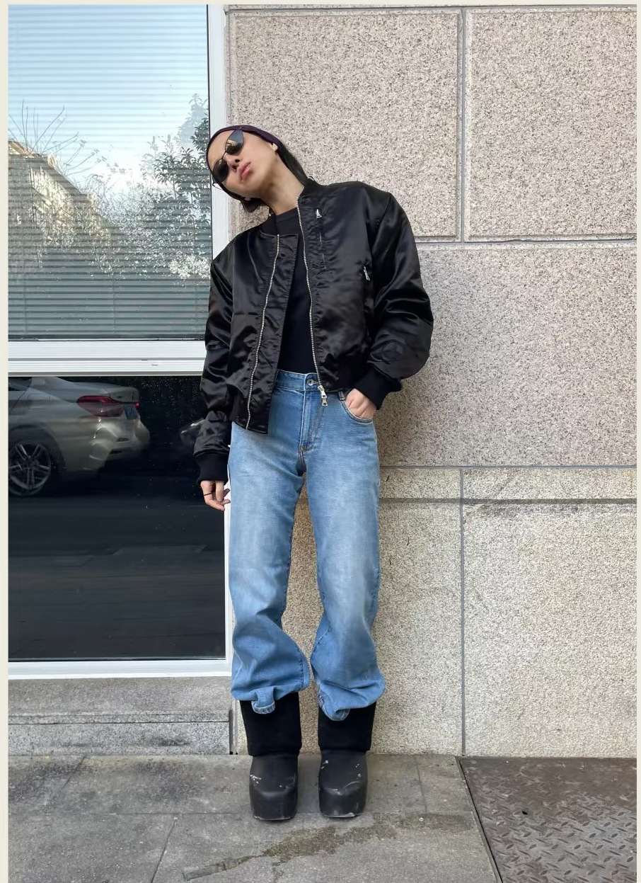 新款复古原色牛仔中腰显瘦显腿长A2弹力合身直筒牛仔裤女3075详情15