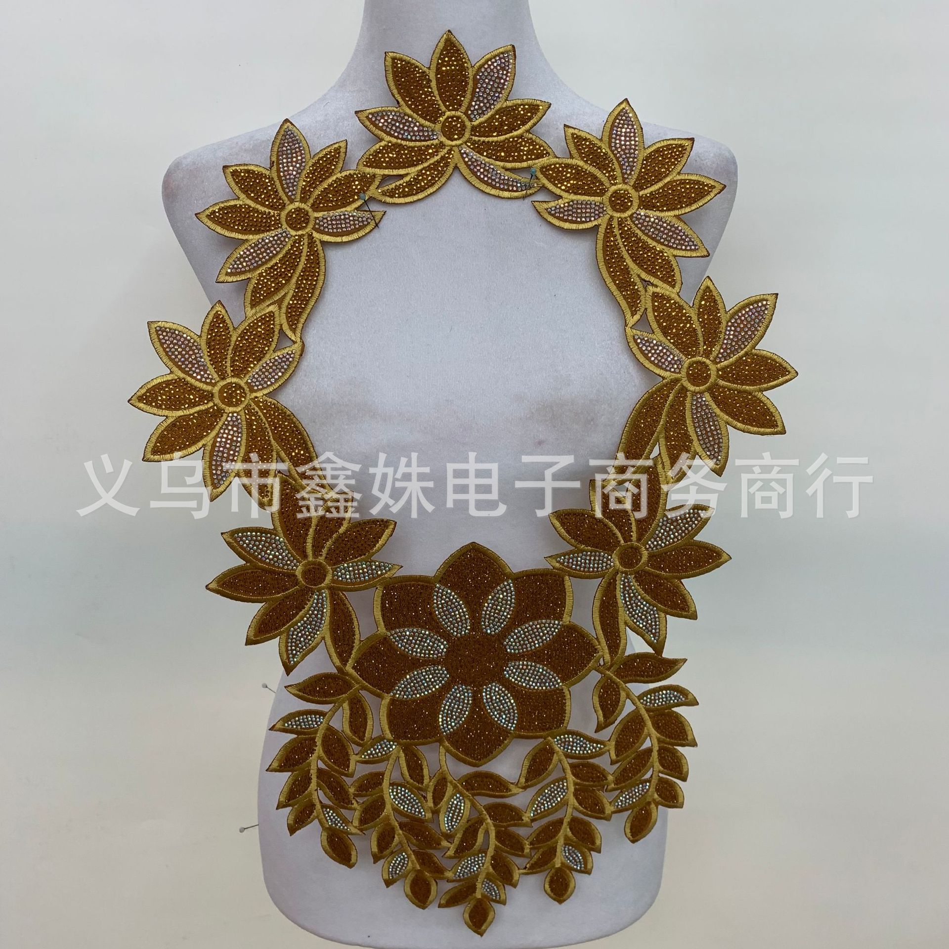 Full diamond back adhesive ironing DIY diamond-encrusted colored diamond shiny collar decoration fake collar collar accessories and auxiliary materials pic 30