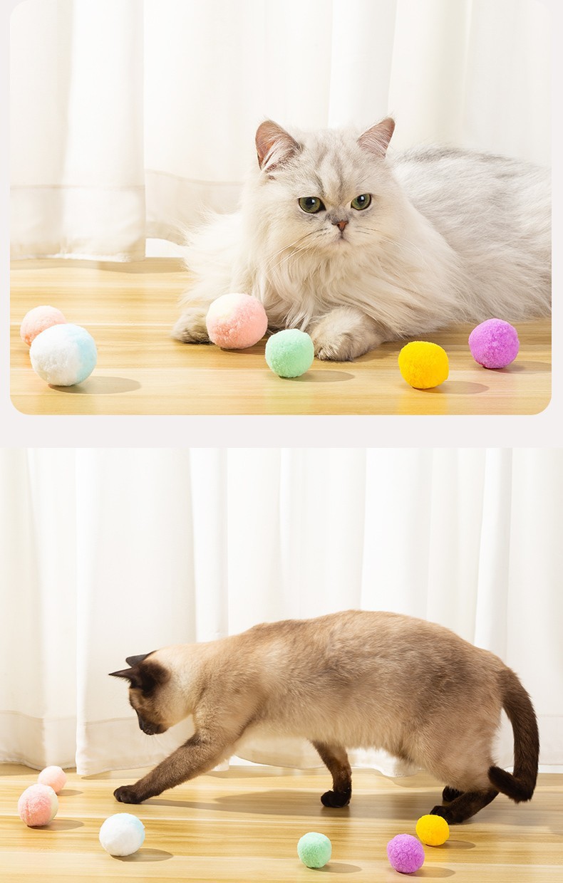 猫玩具球自嗨解闷神器逗猫棒耐咬静音球毛绒球小猫咪球球宠物用品详情9
