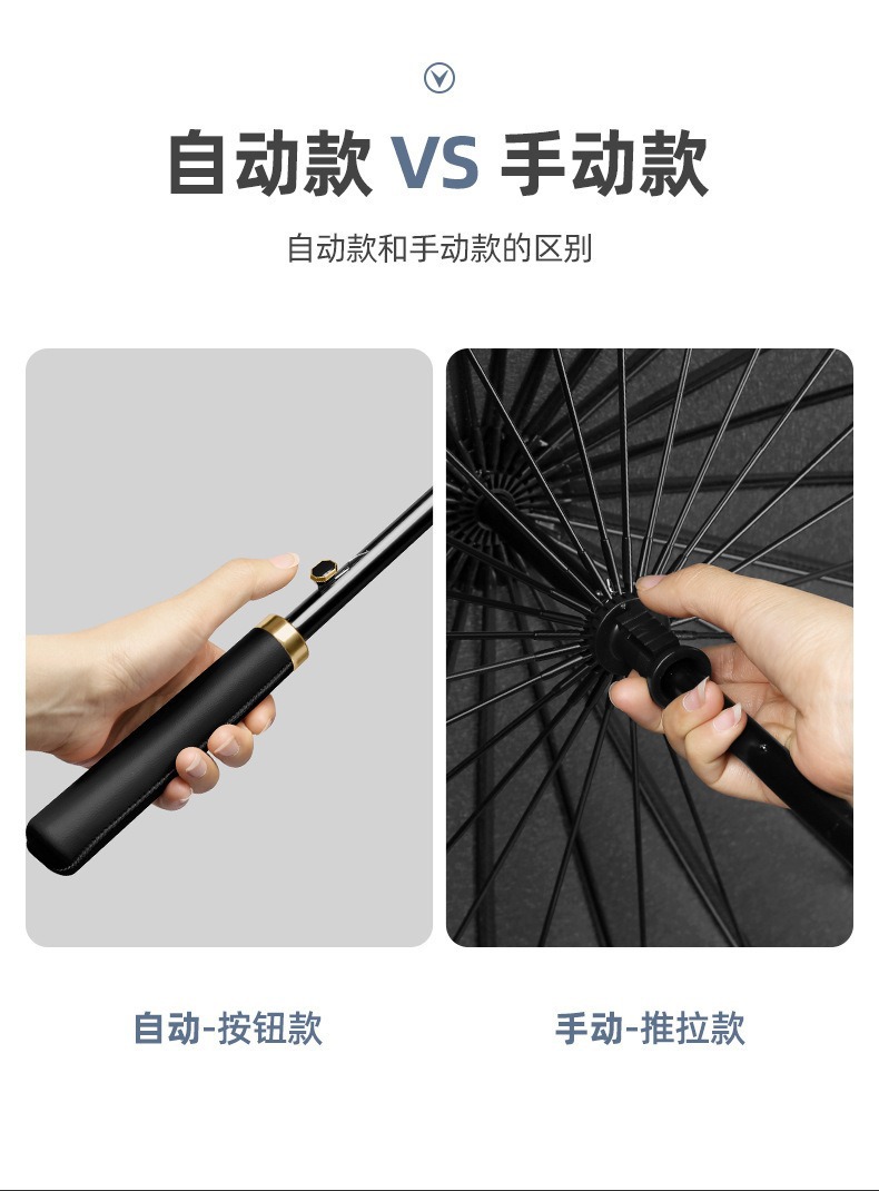 24骨雨伞超大号双人长柄伞加厚防晒加固抗风暴直杆广告伞定制logo详情14