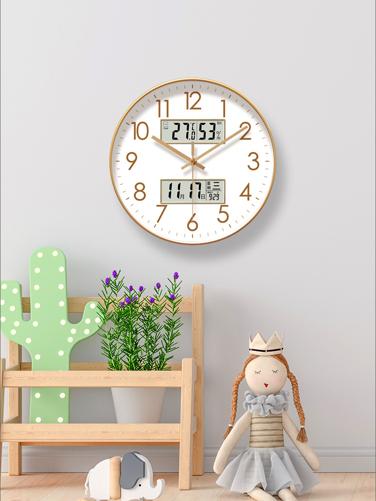 易普拉6514钟表挂钟静音扫秒钟客厅家用简约钟表挂墙石英钟挂表详情15