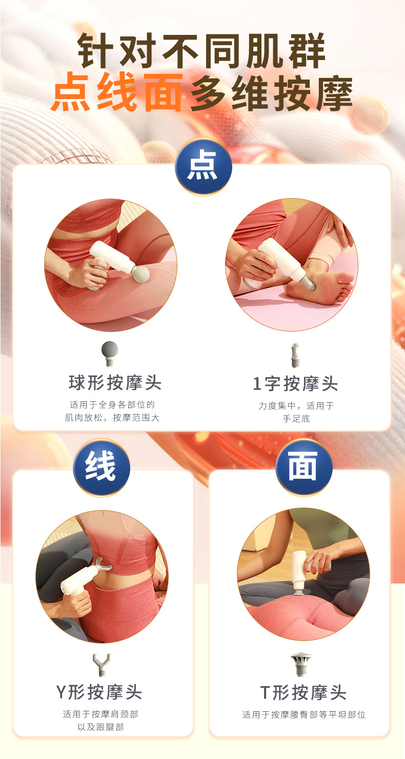 Hezheng Professional Fascia Gun Mini Muscle Electric Massager Rechargeable cervical membrane Gun High-frequency Vibration Massage gun pic 15